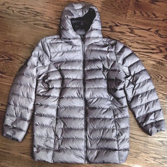 EDDIE BAUER Women's Charcoal Grey Quilted Down Hooded Parka 650 Size XXL - Picture 4 of 15